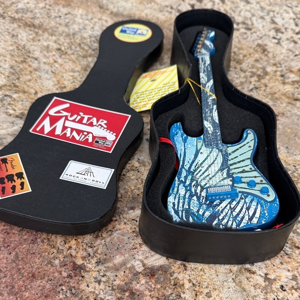 2010 Artistic Blue Miniature collectible Guitar